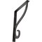 Ekena Millwork Ashford Single, Wrought Iron Bracket, (Single center brace), Antiqued Silver 1 1/2"W  x 10"D x 12"H BKTM01X10X12SASASV - alternate 1